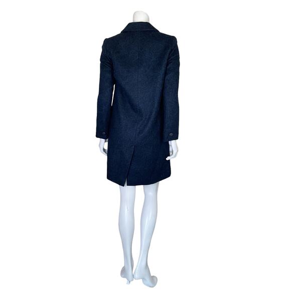 Saint James | Women's Blue Wool Blend Long Pea Coat | Size: 6 - Picture 6 of 10